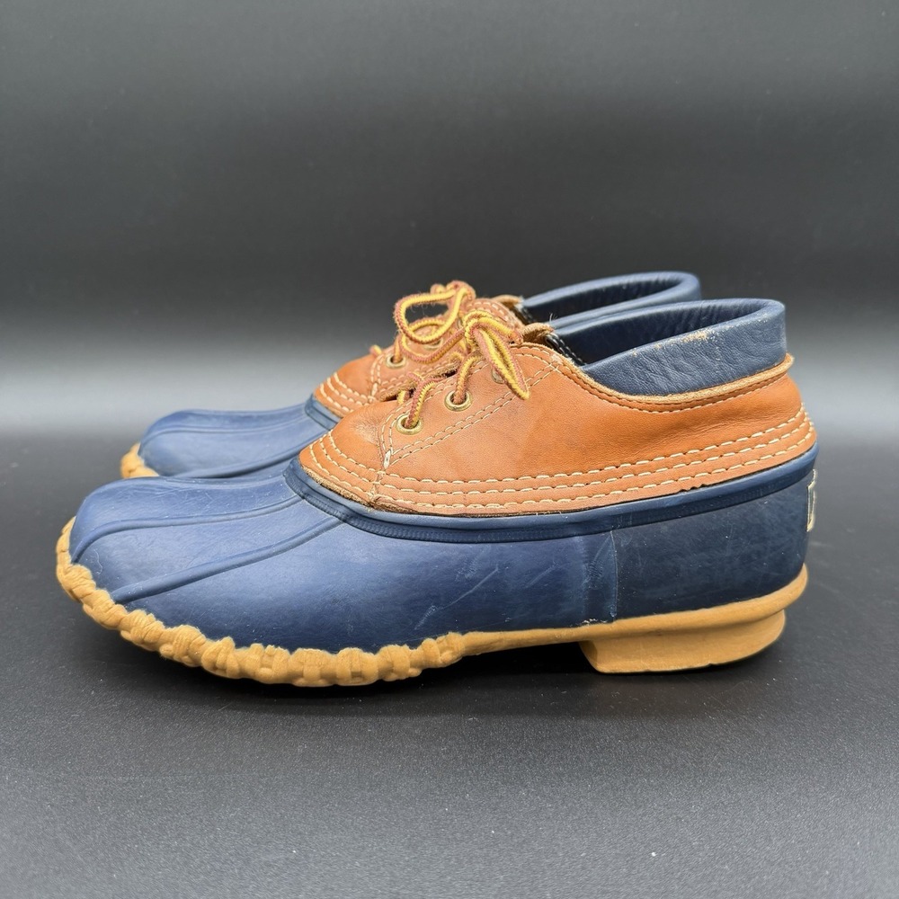 Vintage LL BEAN Womens Blue Bean Boots Low Duck Boot Hunting Shoe USA Size 9